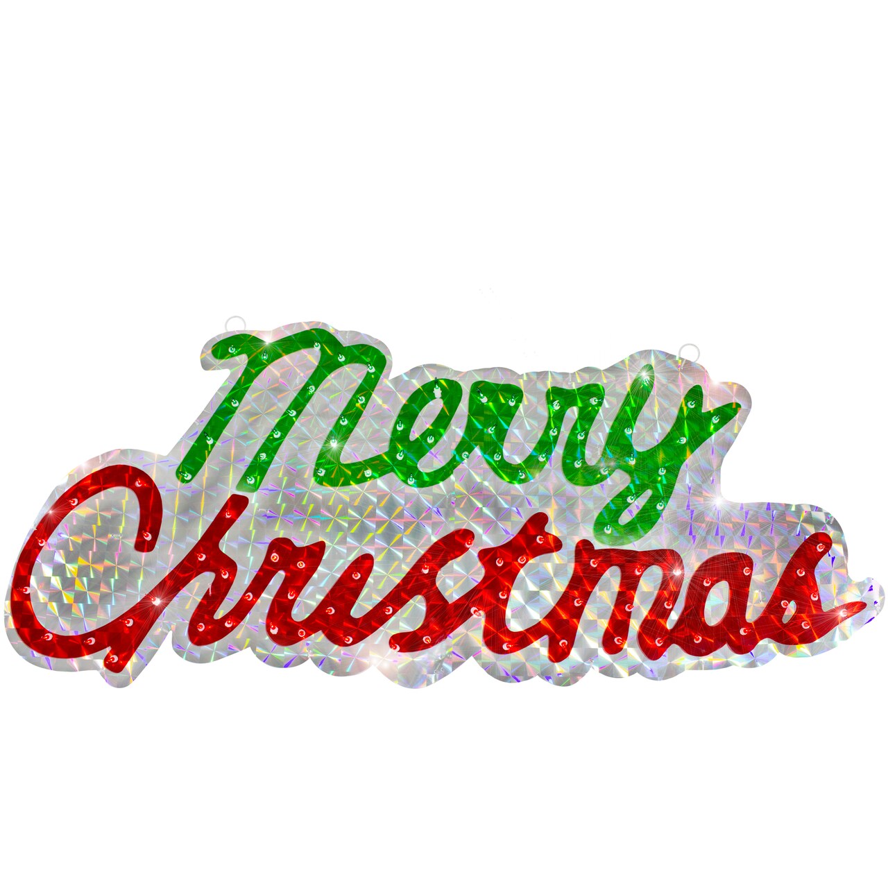 Northlight Lighted Holographic Merry Christmas Sign Outdoor Decoration - 45.5" - Multi Lights